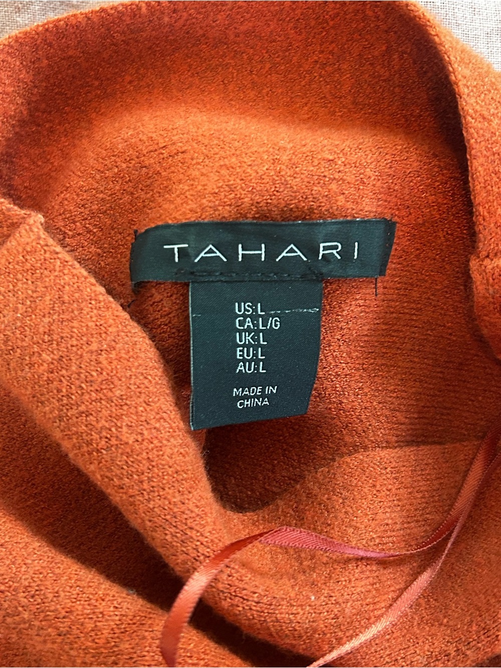 Tahari Rust Orange Knit Sweater
